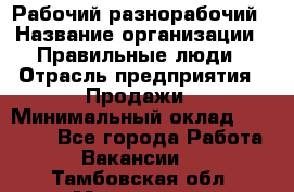 Рабочий-разнорабочий › Название организации ­ Правильные люди › Отрасль предприятия ­ Продажи › Минимальный оклад ­ 30 000 - Все города Работа » Вакансии   . Тамбовская обл.,Моршанск г.